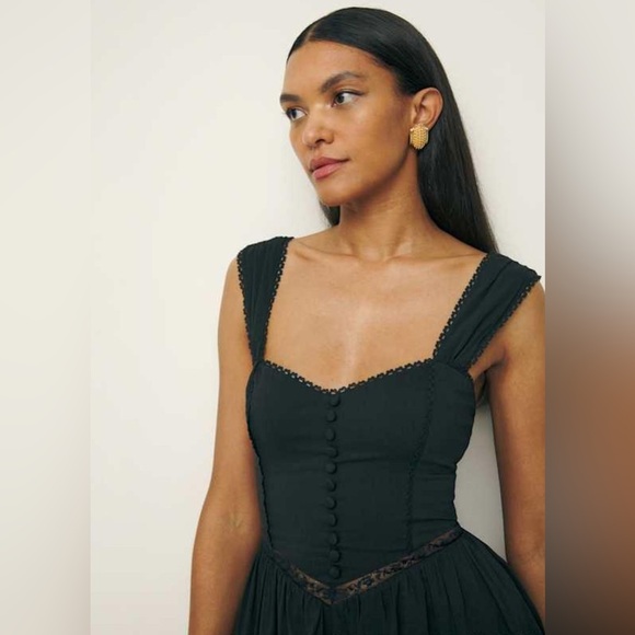 Reformation Luisa Romper in Black Size 4 - Picture 4 of 14